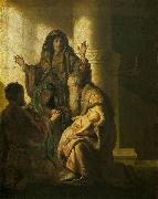 Rembrandt Peale Simeon and Anna Recognize the Lord in Jesus oil painting artist